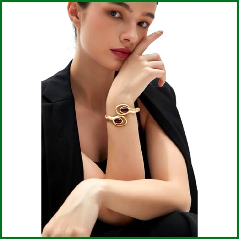 Copper Cuff Bracelet Open Bangle Stackable Stretc… - image 6